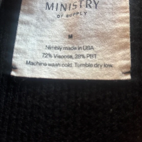 Ministry of Supply Black Ribbed Knit Top (Made in USA) - Picture 3 of 4